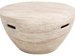 Sofabord VICARELLO 68 cm 68 cm Travertin Effekt