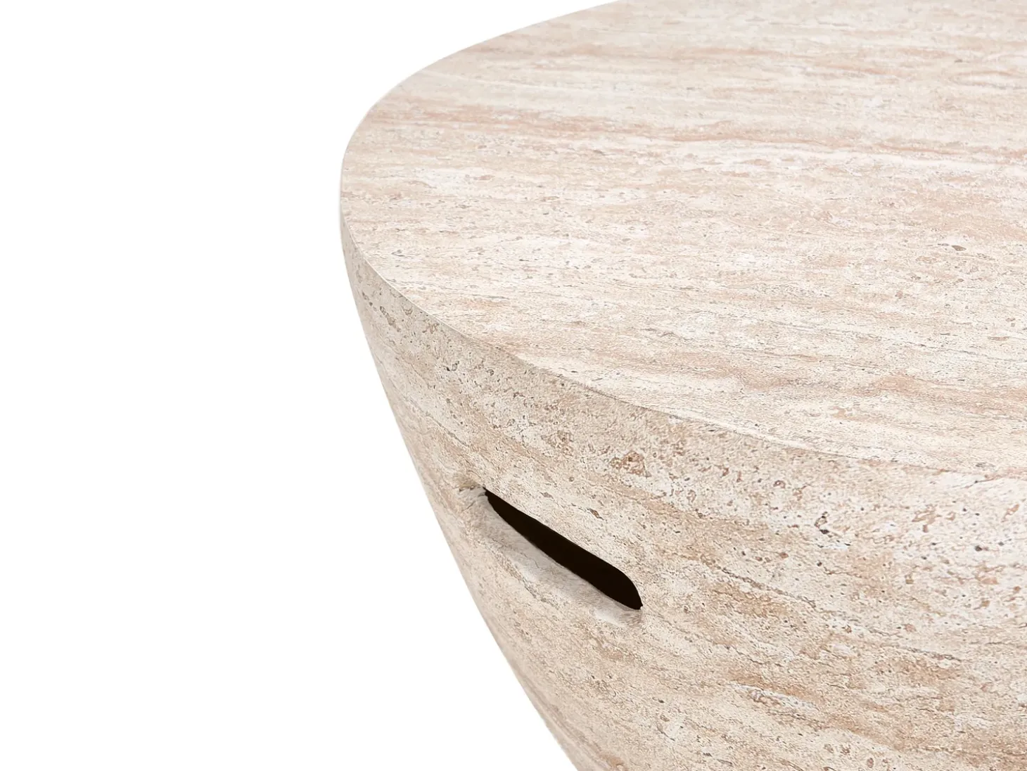 Sofabord VICARELLO 68 cm 68 cm Travertin Effekt