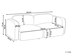 Sofa 3 personers AFOSS Boucle Cremehvid