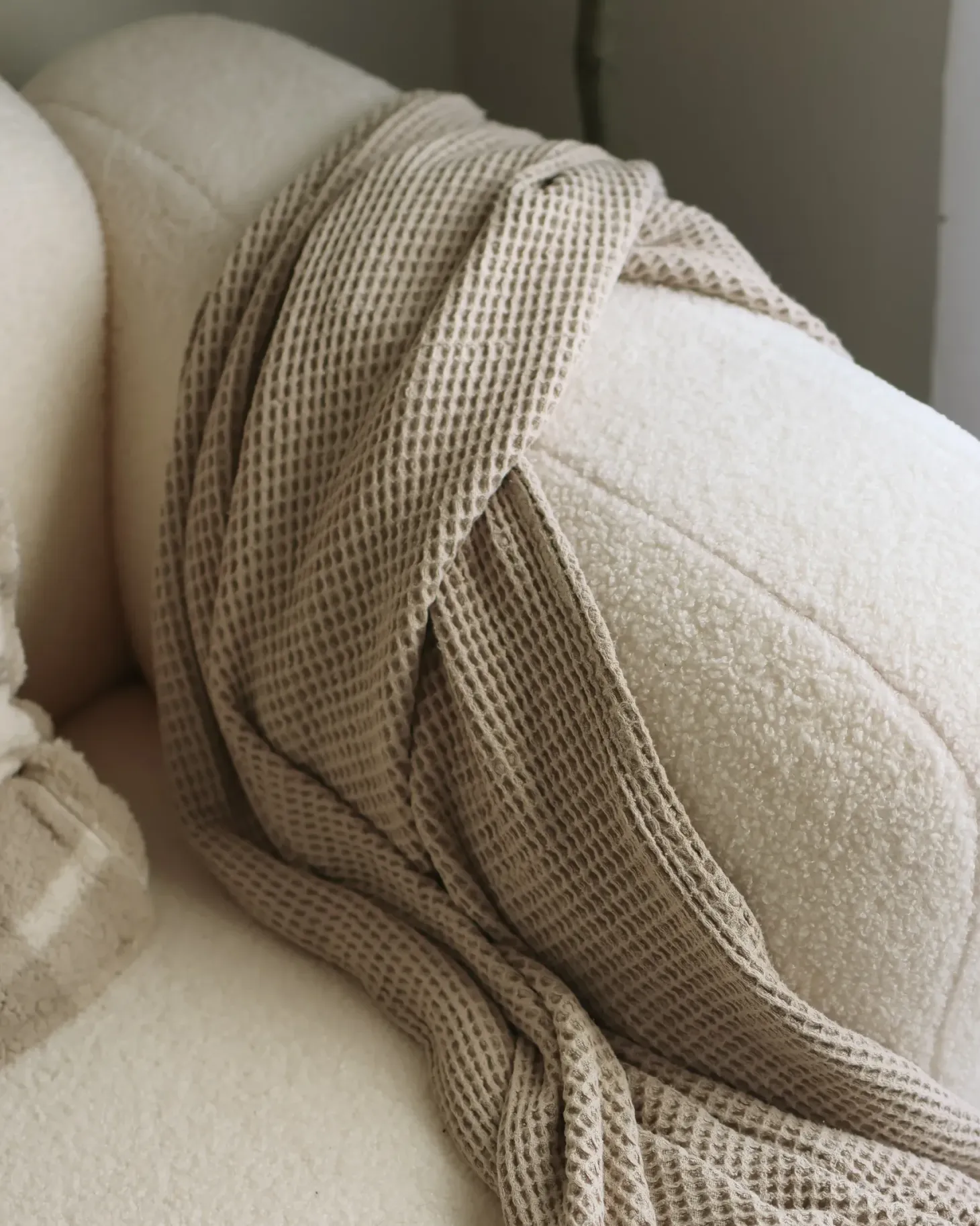 Sofa 3 personers AFOSS Boucle Cremehvid