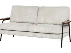 Sofa 3 personers AKRANES Fløjl Lysegrå