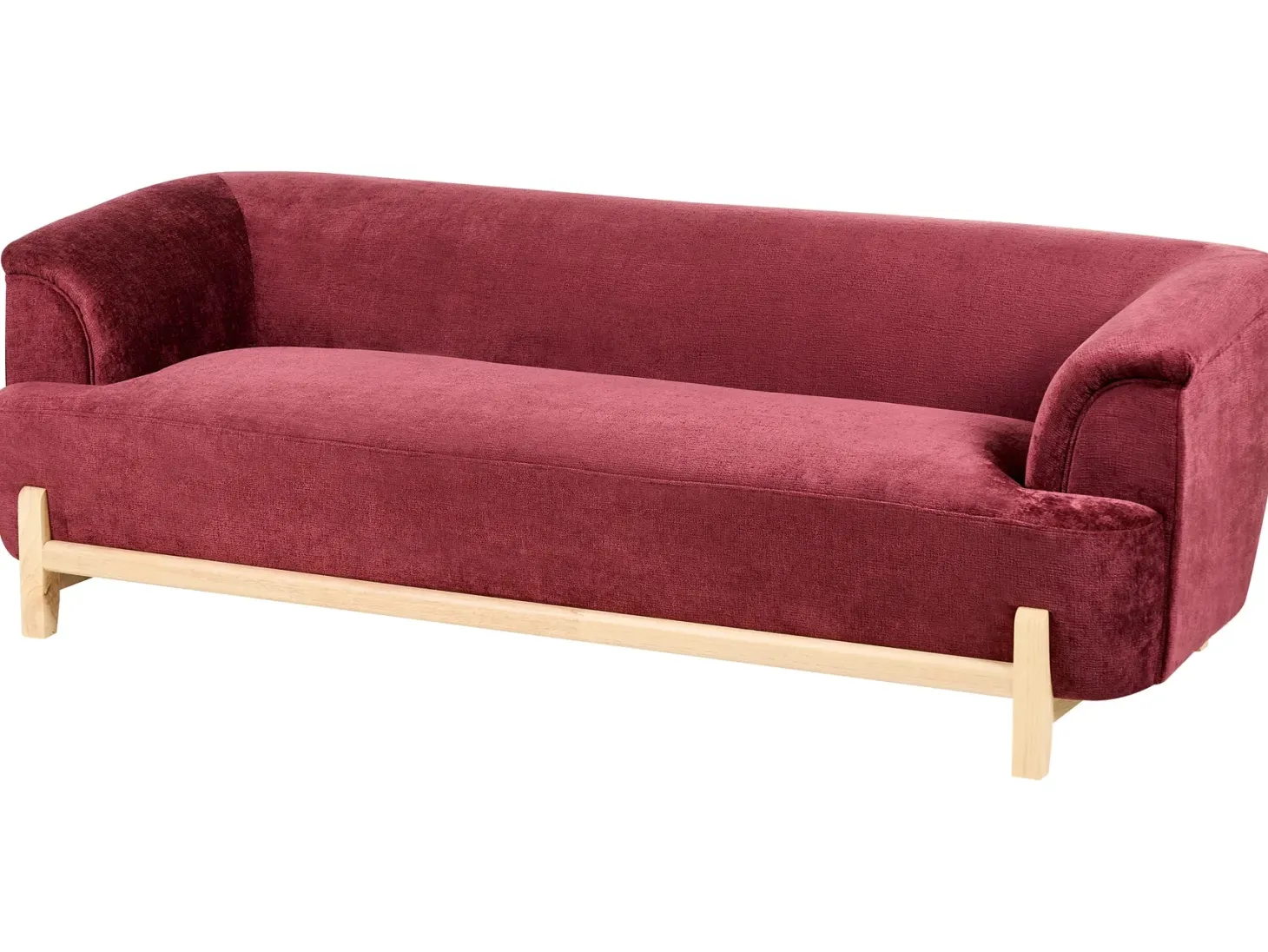 Sofa 3 personers ALNOR Chenille Bordeaux