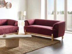Sofa 2 personers ALNOR Chenille Bordeaux