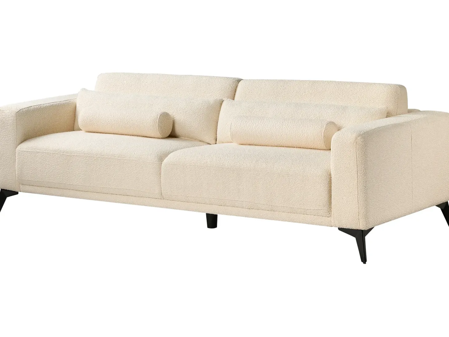 Sofa 3 personers ANGE Boucle Cremehvid