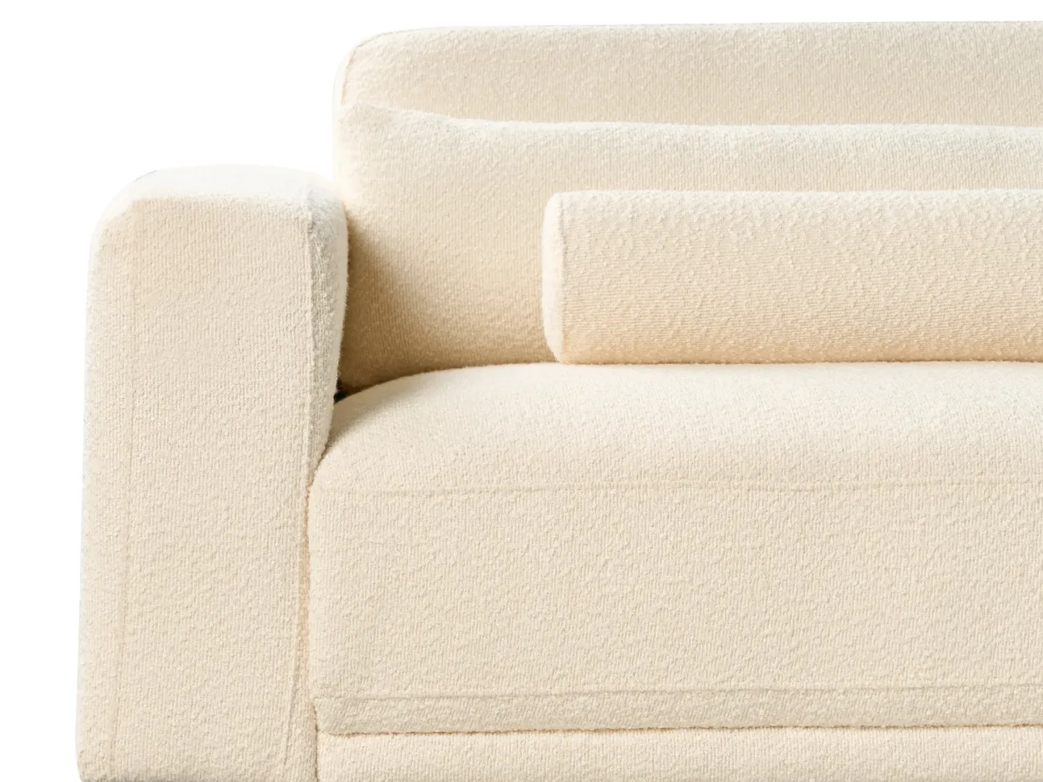 Sofa 3 personers ANGE Boucle Cremehvid