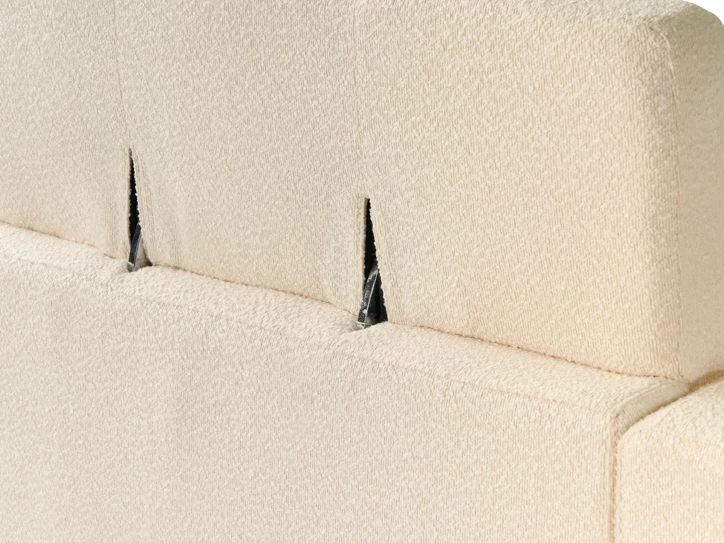 Sofa 3 personers ANGE Boucle Cremehvid