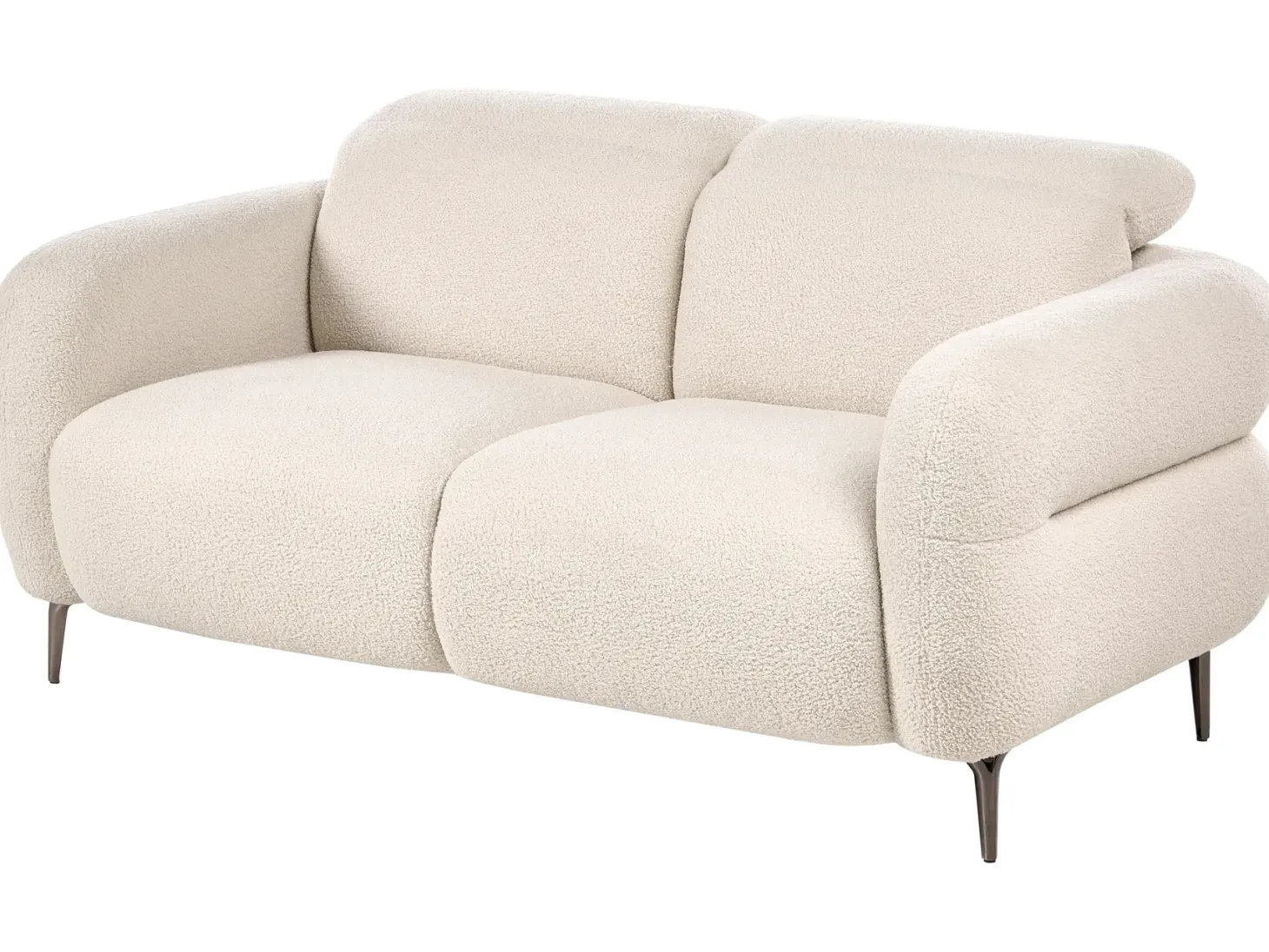 Sofa 2 personers ARTUNA Boucle Cremehvid