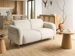 Sofa 2 personers ARTUNA Boucle Cremehvid