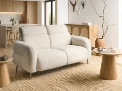 Sofa 2 personers ARTUNA Boucle Cremehvid