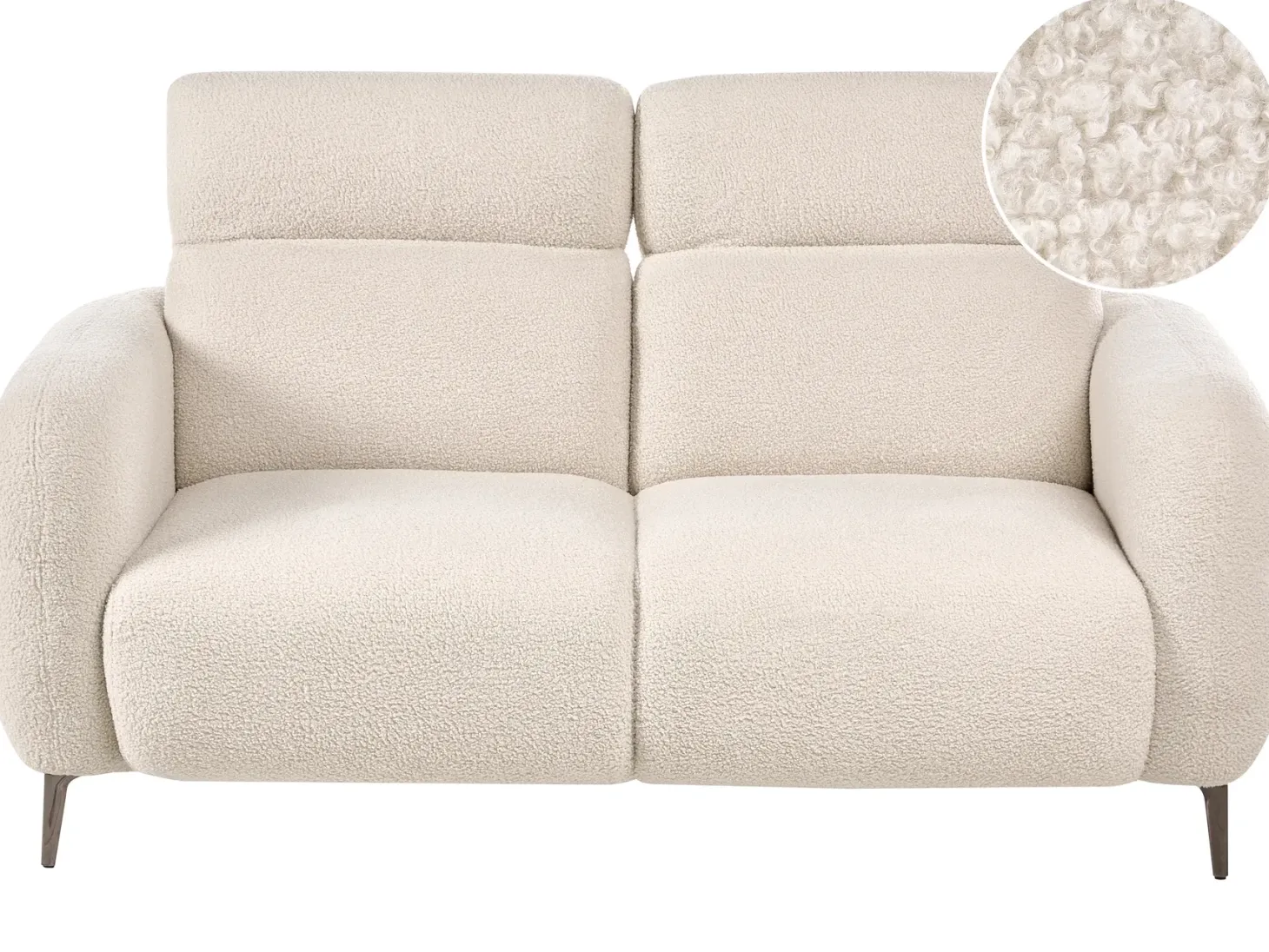 Sofa 2 personers ARTUNA Boucle Cremehvid