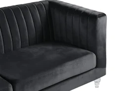 Sofa 3 personers ARVIKA Velour Sort