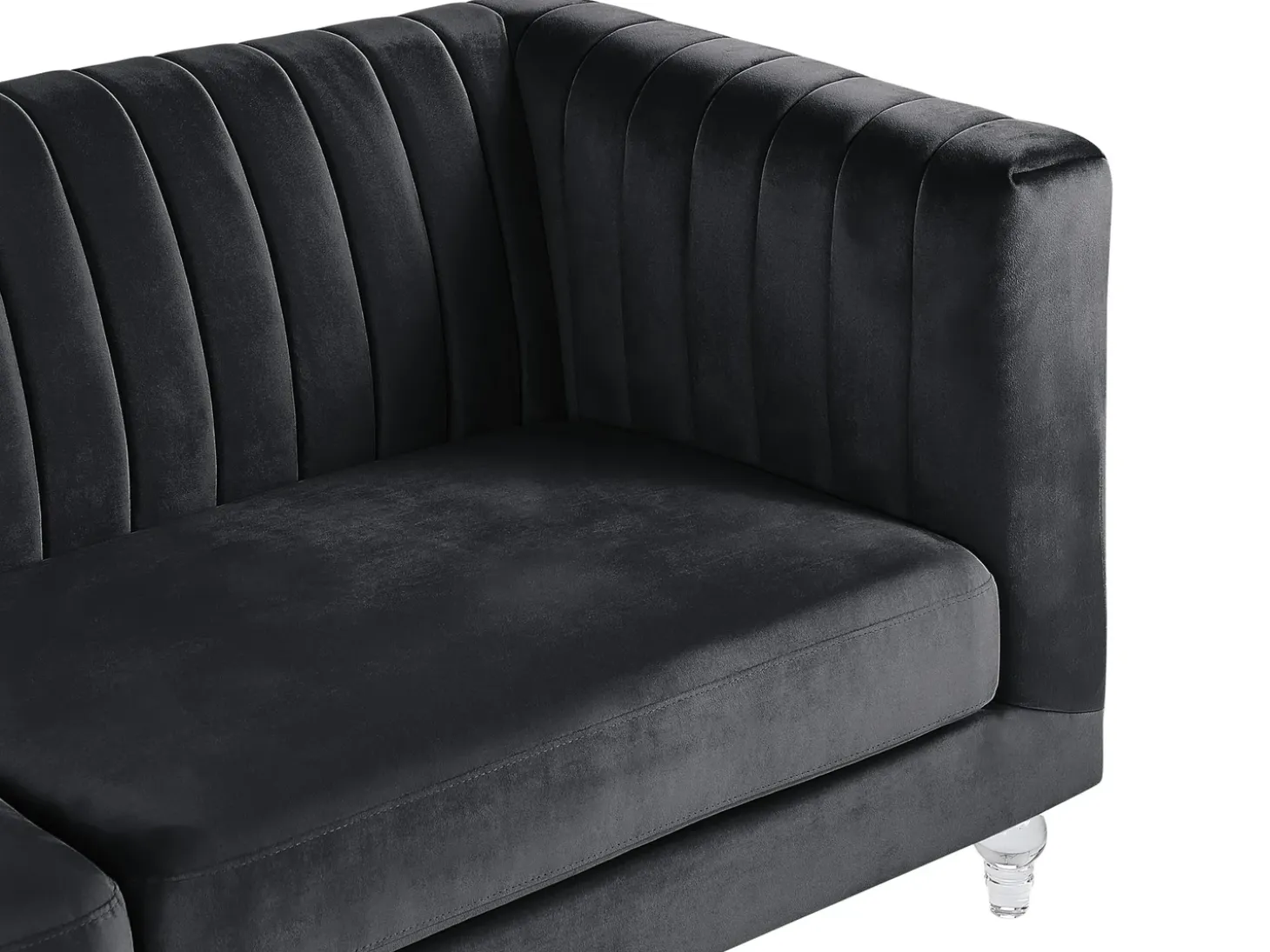 Sofa 3 personers ARVIKA Velour Sort