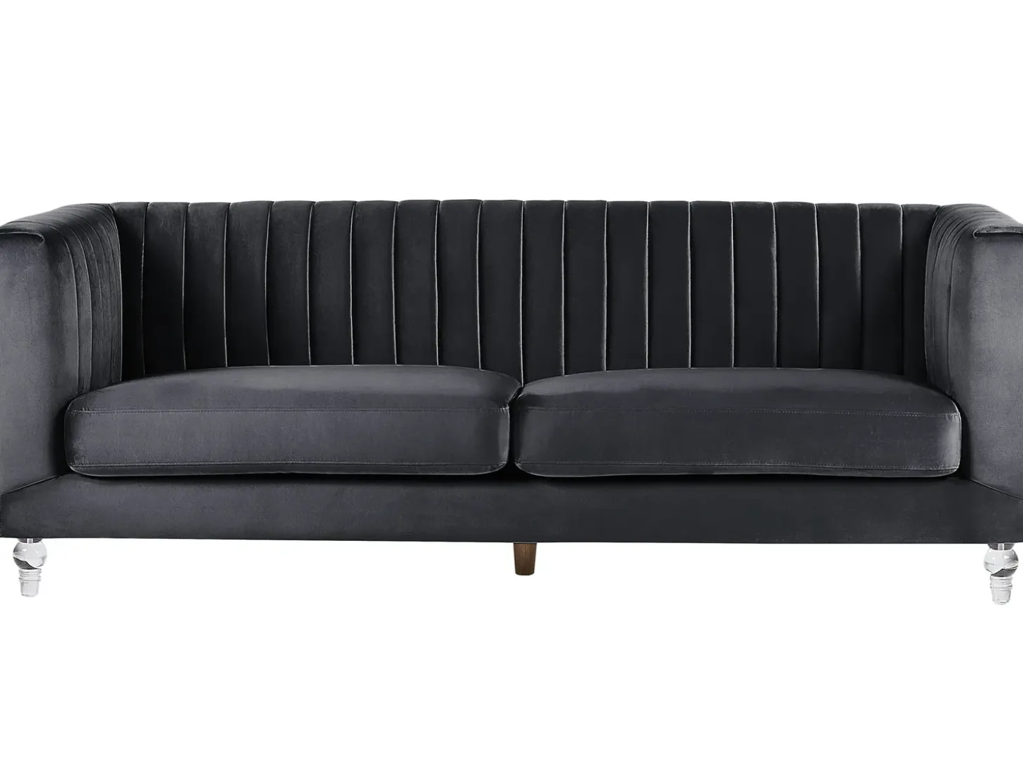 Sofa 3 personers ARVIKA Velour Sort