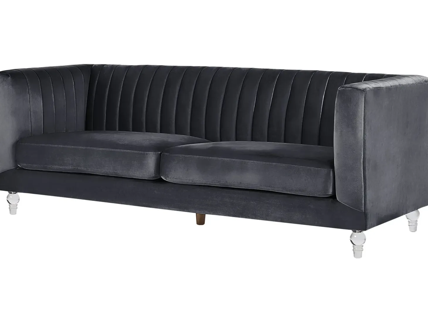 Sofa 3 personers ARVIKA Velour Sort
