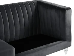 Sofa 3 personers ARVIKA Velour Sort