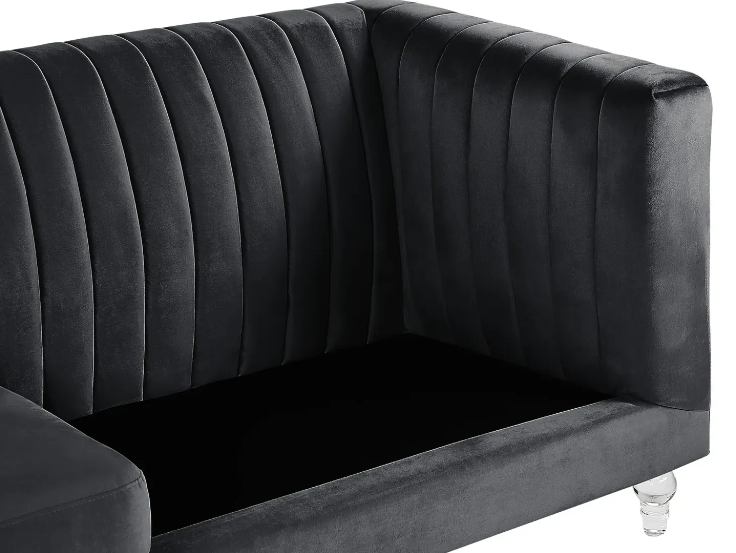 Sofa 3 personers ARVIKA Velour Sort