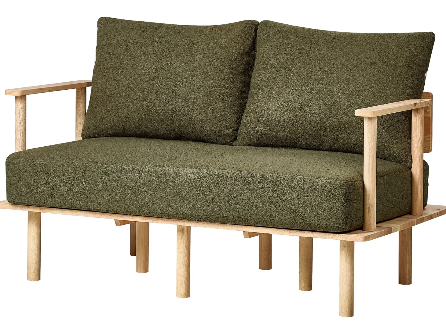 Sofa 2 personers ASKER Boucle Mørkegrøn