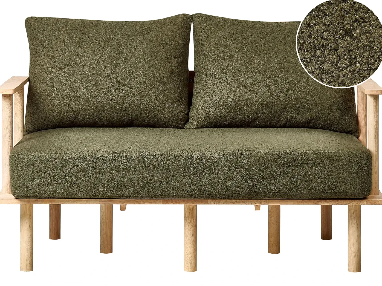 Sofa 2 personers ASKER Boucle Mørkegrøn