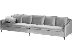 Sofa 4 personers AURE Velour Lysegrå