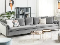 Sofa 4 personers AURE Velour Lysegrå