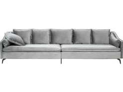 Sofa 4 personers AURE Velour Lysegrå