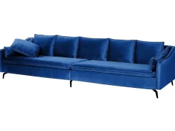Sofa 4 personers AURE Velour Navy Blå