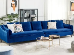 Sofa 4 personers AURE Velour Navy Blå