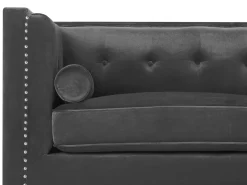 Sofa 3 personers AVALDSENES Velour Mørkegrå