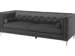 Sofa 3 personers AVALDSENES Velour Mørkegrå