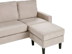 Sofa 3 personers AVESTA Beige med fodskammel