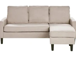 Sofa 3 personers AVESTA Beige med fodskammel