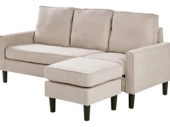 Sofa 3 personers AVESTA Beige med fodskammel