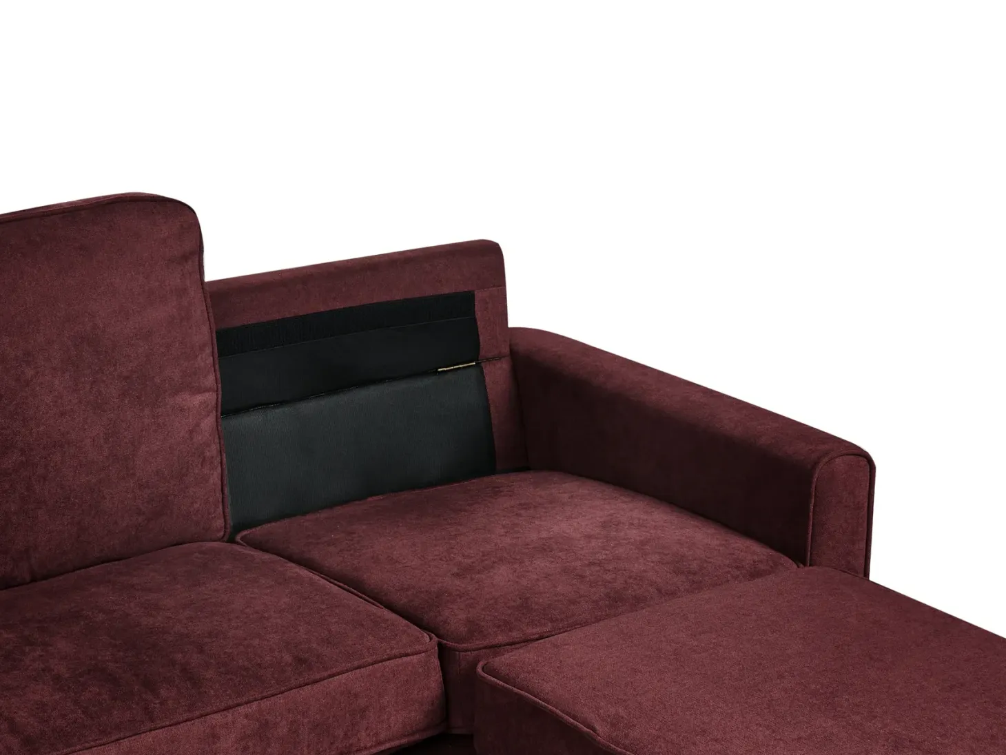 Sofa 3 personers AVESTA Bordeaux med fodskammel