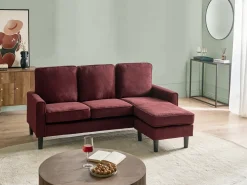 Sofa 3 personers AVESTA Bordeaux med fodskammel