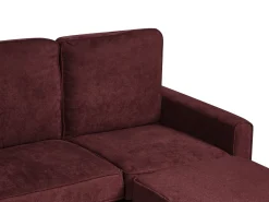 Sofa 3 personers AVESTA Bordeaux med fodskammel