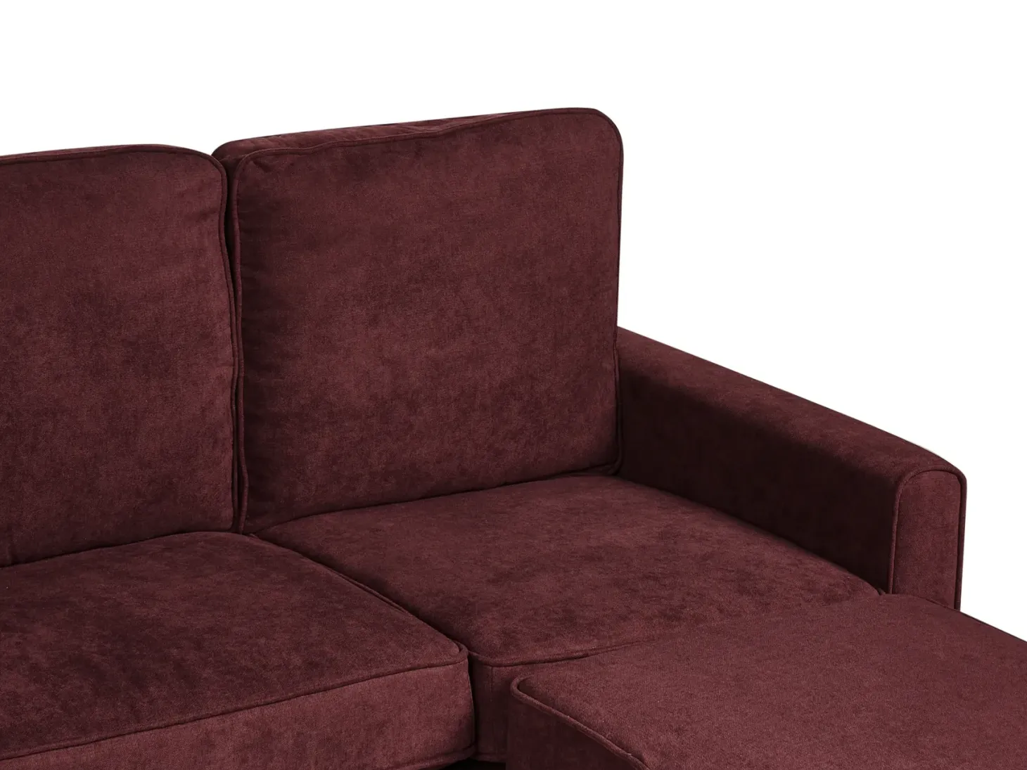 Sofa 3 personers AVESTA Bordeaux med fodskammel