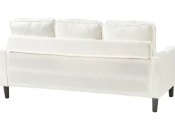 Sofa 3 personers AVESTA Boucle Hvid med fodskammel