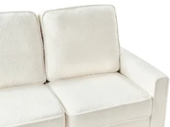 Sofa 3 personers AVESTA Boucle Hvid med fodskammel
