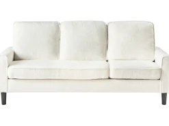 Sofa 3 personers AVESTA Boucle Hvid med fodskammel