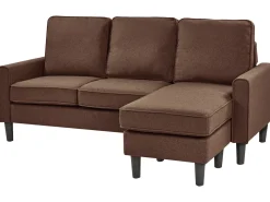 Sofa 3 personers AVESTA Brun med fodskammel