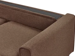 Sofa 3 personers AVESTA Brun med fodskammel
