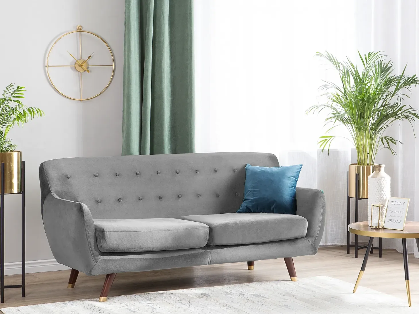 Sofa 3 personers BODO Velour Grå