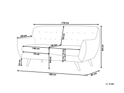 Sofa 3 personers BODO Velour Navy Blå