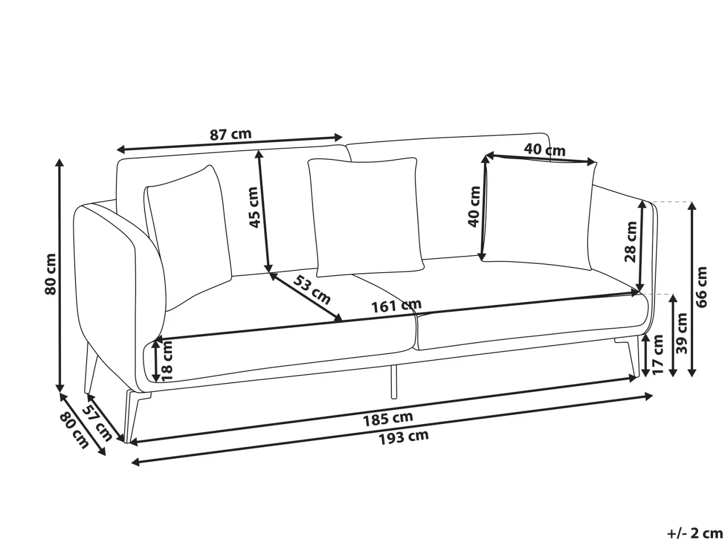 Sofa 3 personers BODUM Velour Brungrå