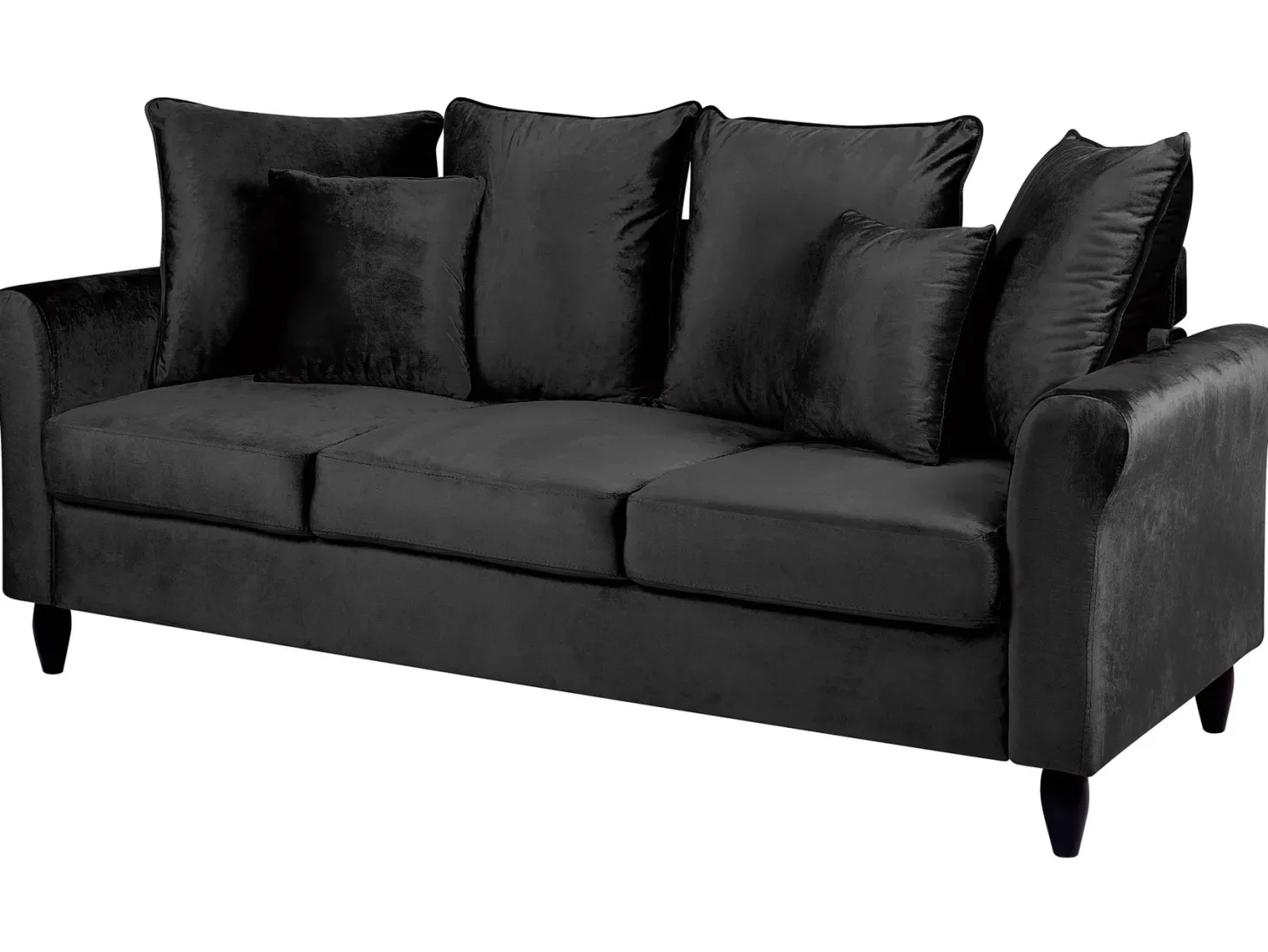 Sofa 3 personers BORNHOLM Velour Sort