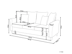 Sofa 3 personers BORNHOLM Velour Mørkegrøn