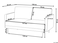 Sofa 2 personers BREDA Lys Beige