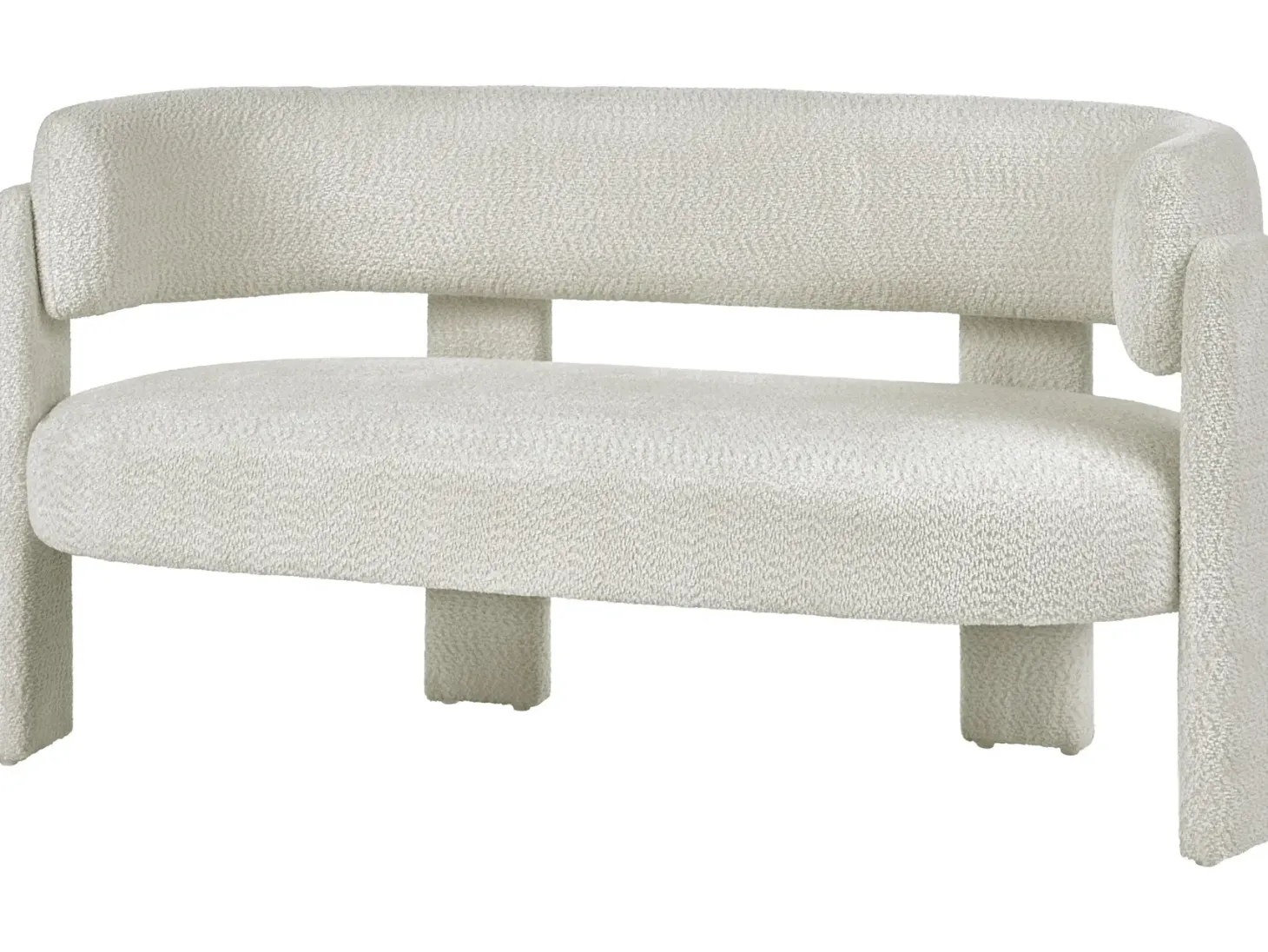 Sofa 2 personers BUREA Chenille Cremehvid