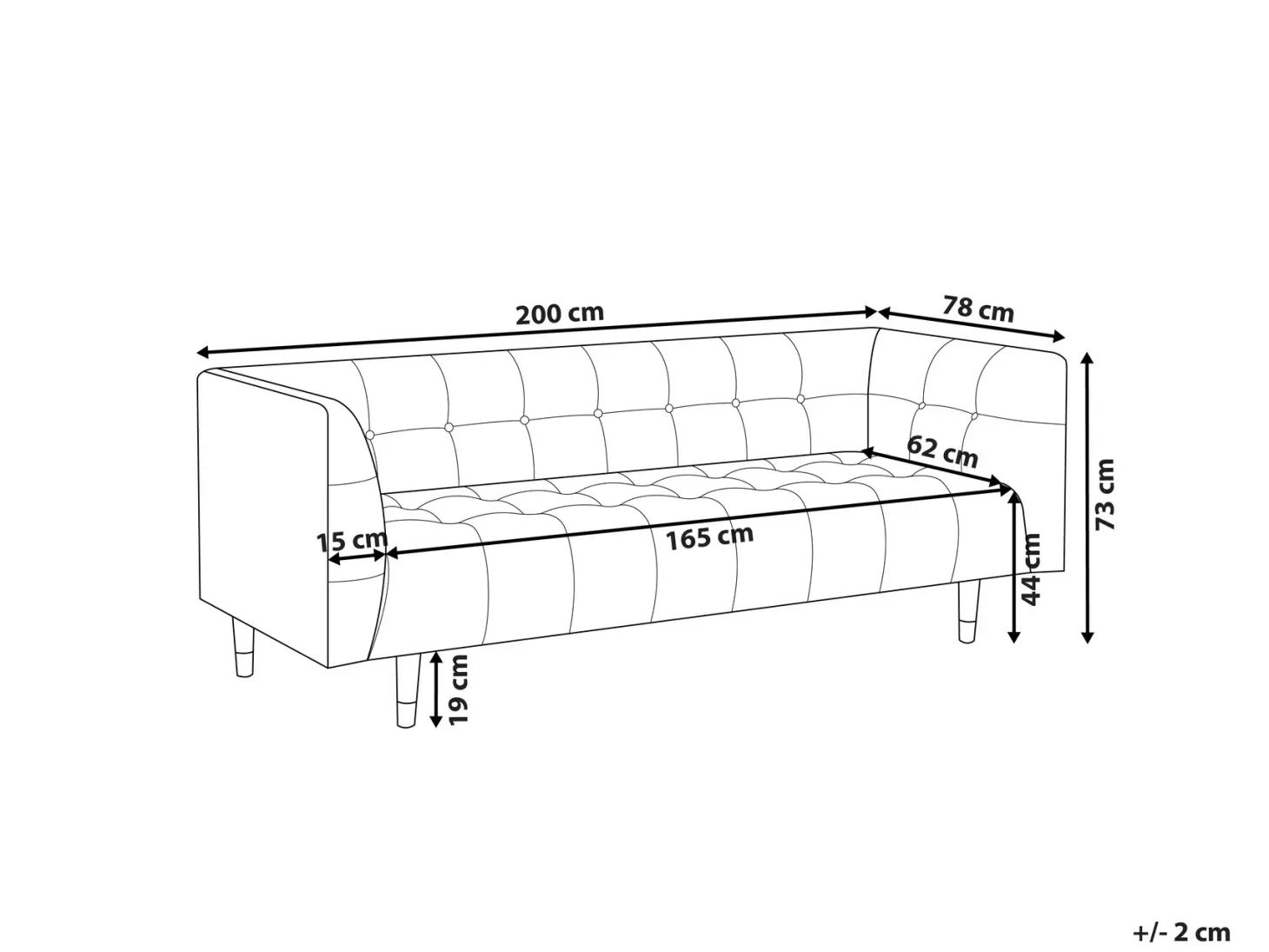 Sofa 3 personers BYSKE Boucle Brun