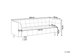 Sofa 3 personers BYSKE Boucle Cremehvid